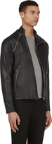 Thumbnail for your product : Paul Smith Navy Lambskin Removable Sleeve Biker Jacket