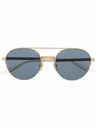 Gucci Eyewear Two-Tone Pilot-Frame Sunglasses