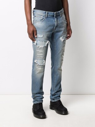 Just Cavalli Distressed Straight Jeans