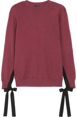 Clu Grosgrain Bow-embellished Cotton-jersey Sweatshirt - Burgundy
