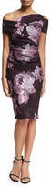 Thumbnail for your product : Talbot Runhof Mao Floral Jacquard Off-the-Shoulder Cocktail Sheath Dress