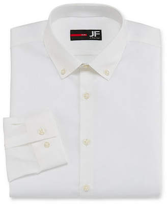 Jf J.Ferrar Slim Easy-Care Solid Mens Button Down Collar Long Sleeve Stretch Dress Shirt