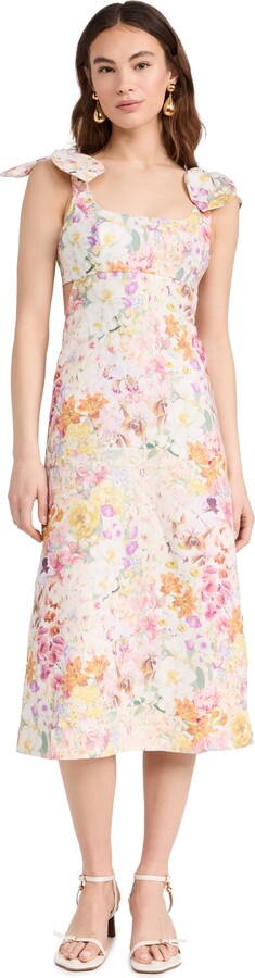 Zimmermann Harmony Tie Shoulder Midi Dress