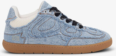 Ganni 08 Denim Raw Edge Sneakers