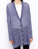 Thumbnail for your product : ASOS Oversized Cardigan In Mohair Mix With Pockets