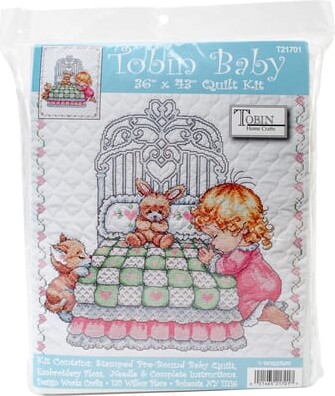 Designworks Tobin Baby Bedtime Prayer Stamped Quilt Cross Stitch Kit By Design Works