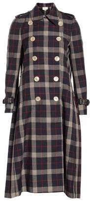 Gucci Oversize Check Pleated Back Coat