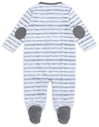 Miniclasix Baby Boy's Contrast-Patch Striped Footie
