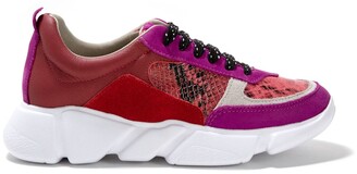 purple multi colored heels