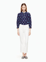 Thumbnail for your product : Kate Spade Peacock silk swing top