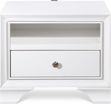 Click Décor ClickDecor Edmond Wood 1-Drawer Nightstand with USB Charging Station