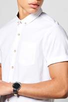 Thumbnail for your product : boohoo White Short Sleeve Oxford Shirt