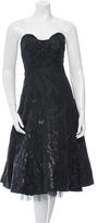Thumbnail for your product : Nicole Miller Paisley Print Strapless Gown