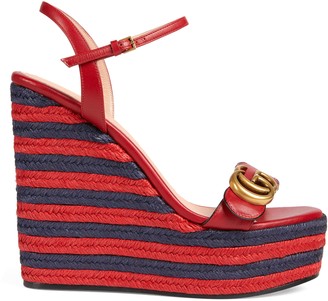gucci red wedges