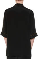 Thumbnail for your product : Stella McCartney Short-Sleeve Button-Front Silk Pajama Top
