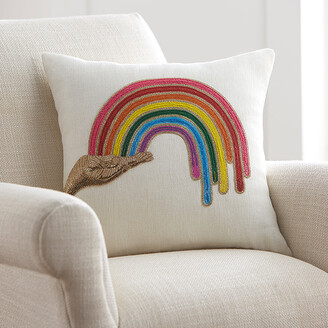 Jonathan Adler Rainbow Hand Beaded Pillow