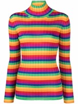 Thumbnail for your product : Mila Schon All Ribbed rainbow-striped cashmere jumper