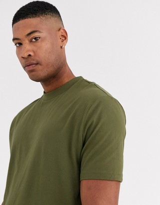 ASOS DESIGN Tall organic relaxed t-shirt with crew neck in khaki