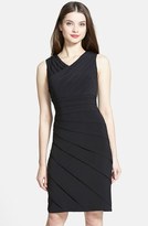Thumbnail for your product : Adrianna Papell V-Neck Shutter Pleat Sheath Dress