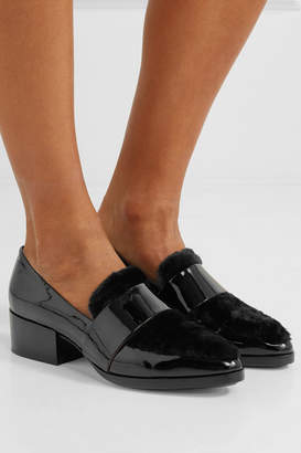 3.1 Phillip Lim Quinn Shearling-paneled Patent-leather Loafers