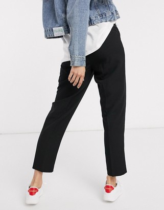 ASOS Maternity DESIGN Maternity under bump tailored tie waist tapered ankle grazer trousers