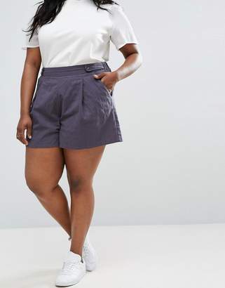 ASOS Curve Pleated Linen Culotte Shorts
