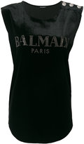 Balmain - logo printed tank top 