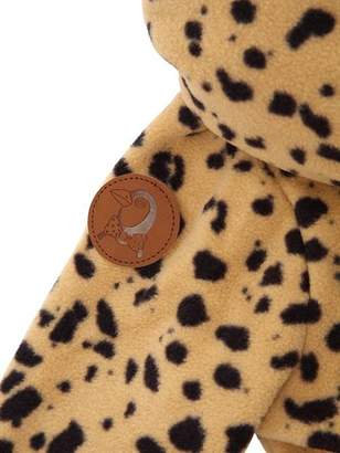 Mini Rodini Hooded Leopard Printed Fleece Romper