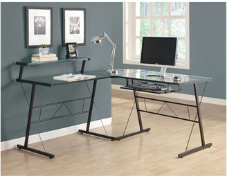 Monarch Specialties 57In L-Shaped Clear Desk