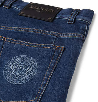 Balmain Skinny-Fit Stretch-Denim Jeans - Men - Blue