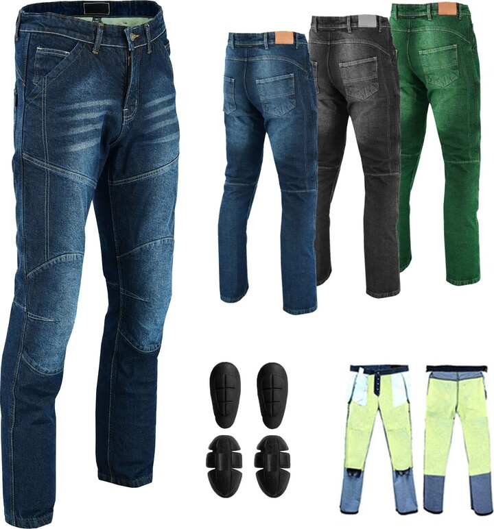 Profirst Global Men's Motorcycle Motorbike Kevlar Jeans with CE Armour