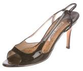 Thumbnail for your product : Manolo Blahnik Patent Leather Slingback Sandals