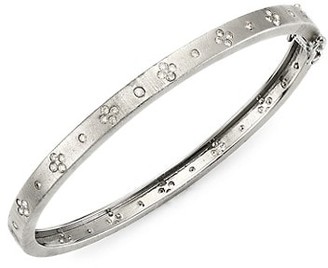 Nina Gilin Black Rhodium-Plated & Diamond Bangle Bracelet
