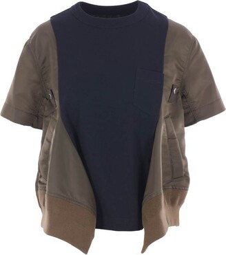 Sacai x Thomas Mason Mixed Media Top - ShopStyle
