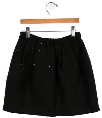 Il Gufo Girls' Embellished Wool-Blend Skirt