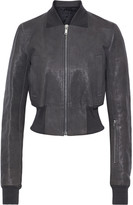 Thumbnail for your product : Rick Owens Textured-leather Bomber Jacket