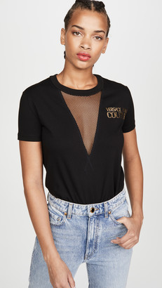 Versace Mesh Inset Logo Tee