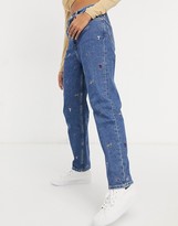 Thumbnail for your product : Tommy Jeans mom embroidered mom jean in light wash blue