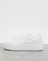 Thumbnail for your product : Schuh Mavis flatform lace-up sneaker in white