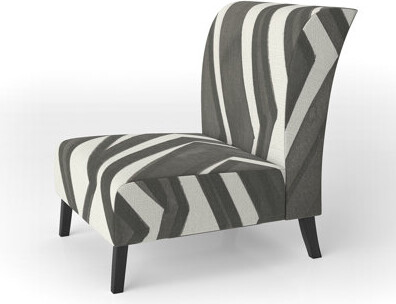 East Urban Home Minimalist Graphics VI - Transitional Upholstered Slipper Chair
