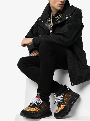 Versace Chain Reaction Baroque print sneakers - ShopStyle