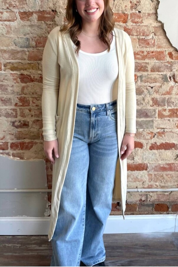 Elan International Woodland Escape Cardigan In Yellow