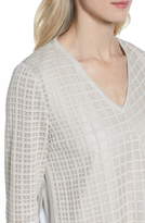 Thumbnail for your product : Ming Wang V-Neck Windowpane Sweater