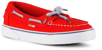red bottom boat shoes