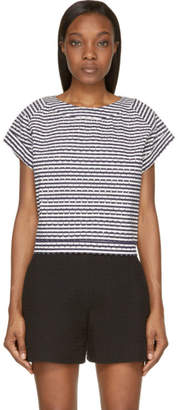 Jay Ahr Navy and White Eyelet Studded Top