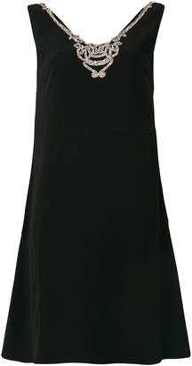 Prada embellished V-neck dress