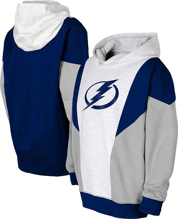 Outerstuff Youth Ash/Blue Tampa Bay Lightning Champion League Fleece Pullover Hoodie