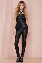 Thumbnail for your product : Nasty Gal Rock With You Vegan Leather Top