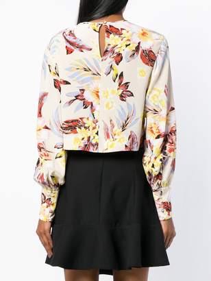 Diane von Furstenberg cropped pleated front blouse