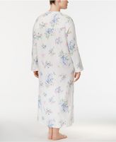 Thumbnail for your product : Charter Club Plus Size Printed Cotton Knit Zip-Front Long Robe, Created for Macy's
